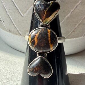 Black Jack Sterling Sliver  Heart Ring